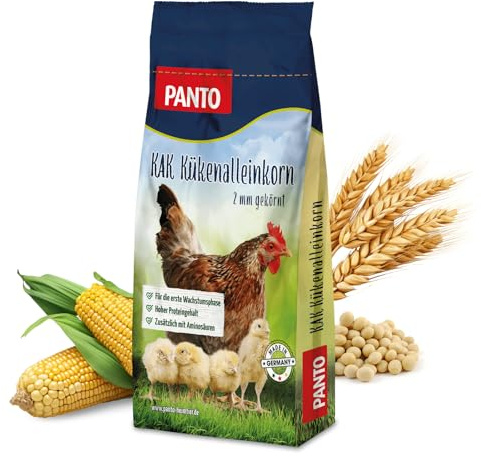 PANTO Hühnerfutter Kükenalleinkorn 25 kg – gekörntes Kükenfutter (2mm) als Alleinfuttermittel für Küken, proteinreiches Hühner-Futter