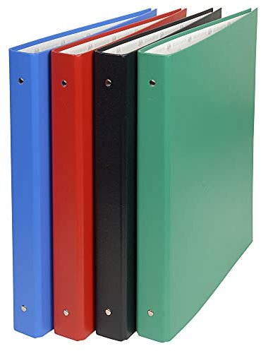 Exacompta 52432E Ringbuch (Festem-Karton, PVC, 4 Ringe, Rücken 40 mm, DIN A4) Sortiert Farben