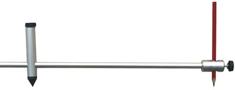 hedue® Stangenzirkel 50 cm - Präzisions Zirkel groß, Anreißzirkel aus eloxiertem Aluminium, Profi Zirkel mit Stifthalter zum Anreißen & Übertragen von größeren Kreisformen