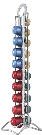 METALTEX Polytherm Coated Capsulo 20 Nespresso Coffee Capsule Holder, Silver, 8 x 9 x 38 cm