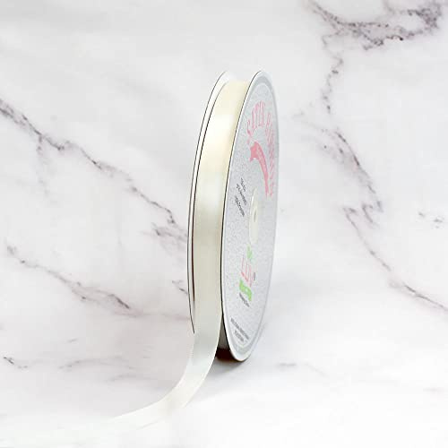 Creative Ideas PSF0508-810 Solid Satin Ribbon, Ivory, 5/8 x 100 yd
