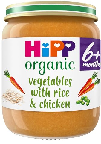 HiPP Organic Vegetables with Rice & Chicken Baby Food Jar 6+ Months 125g (Pack of 6)