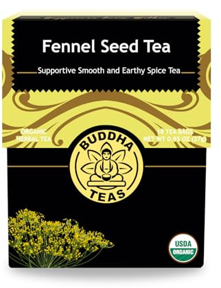 Buddha Teas - Organic Fennel Seed Tea - Herbal Tea - For Health & Digestion - USDA Certified - Clean Ingredients - OU Kosher - 18 Tea Bags (Pack of 1)