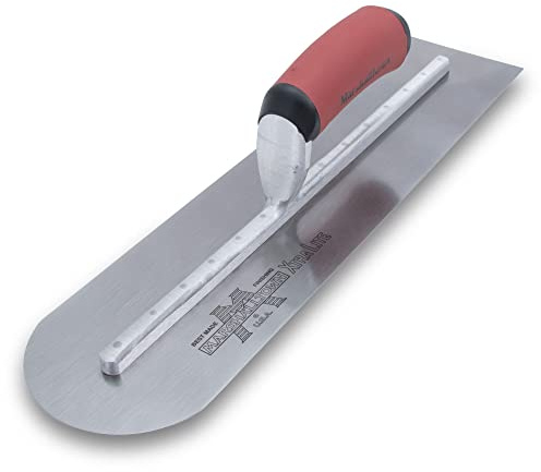 MARSHALLTOWN Rounded Front Finishing Trowel, 14 x 4 Inch Steel Blade, Made in the USA, MXS64RED