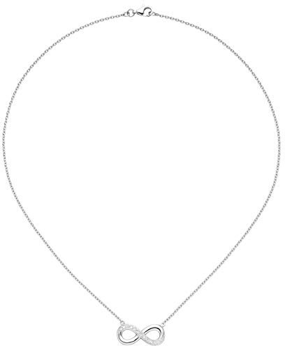 Jobo Damen-Halskette Unendlichkeit aus 925 Sterling Silber mit 13 Zirkonia 41 cm