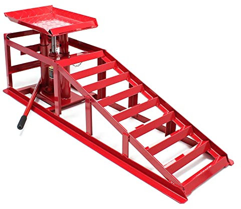 Rampa di sollevamento con martinetto idraulico Altezza regolabile 2000 kg Per pneumatici max 225 mm