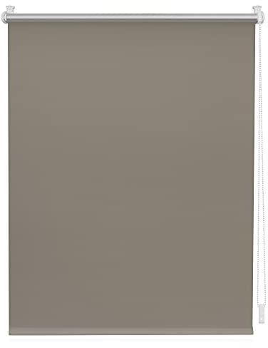 Lichtblick Thermorollo ohne Bohren, Klemmfix, Verdunklungsrollo, Hitzeschutz, Sichtschutz, Wandmontage, Deckenmontage, Rollo für Fenster und Türen Taupe,B80 x H220 cm