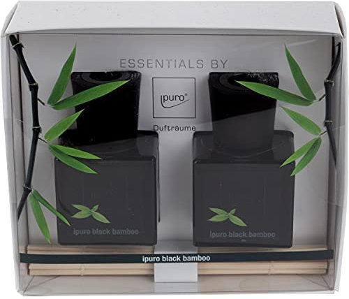 ipuro Essentials Raumduft black bamboo - Raumduft-Set für ein herb-frisches Raumklima - Lufterfrischer mit hochwertigen Inhaltsstoffen (2 x 50 ml)