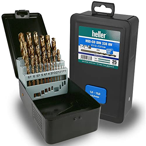 Heller Tools 990 Co HSS Cobalt Edelstahlbohrer, 25-teilig Ø 1-13 mm, bohrer metall, bohrer für edelstahl, stahlbohrer 1-13mm, metallbohrer 1-13mm, cobaldbohrer