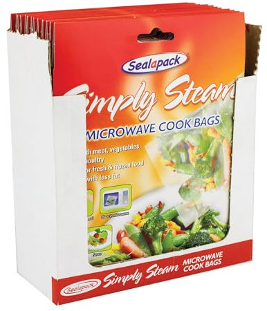 Sealapack-Beutel zum einfachen Dämpfen von Gemüse in der Mikrowelle, Kochbeutel, 2 x Packungen mit je 30 Beutel