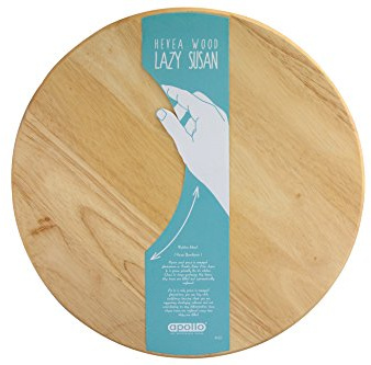 apollo THE HOUSEWARES BRAND 4122 Apollo 35 cm Rubber Wood Lazy Susan