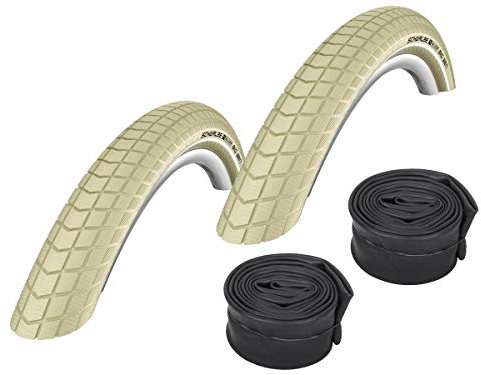 BigBen 01022611CKAV 2 x Schwalbe Decke Creme + Reflex + Schläuche AV13 Ventil - 55-559