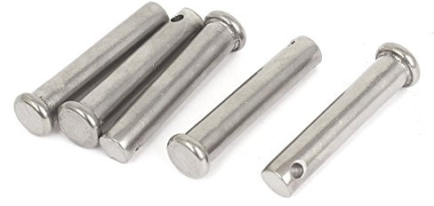 Sourcingmap M8 x 40mm Flat Head 304 Stainless Steel Round Clevis Pins 5 Pcs