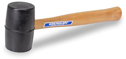 VAUGHAN Solid Rubber Mallet, Quality Rubber 20 oz Head, Made In The USA, Hardwood Handle, RM2B, VN57431