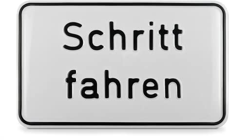 SafetyMarking Hinweisschild Schritt fahren - BxH: 25,0 x 15,0 cm - Material: Aluminium - Befestigungsart: Zum Verschrauben - Hinweisschild für Tankanlagen und Garagen