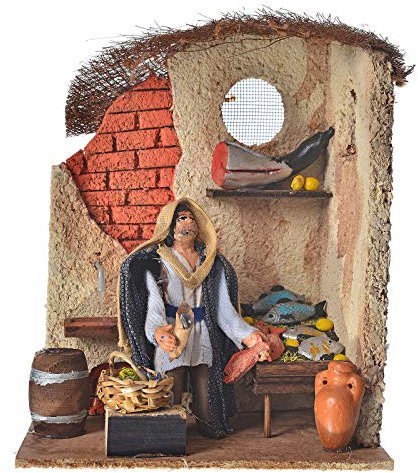 Holyart Poissonnier animé 10 cm crèche napolitaine