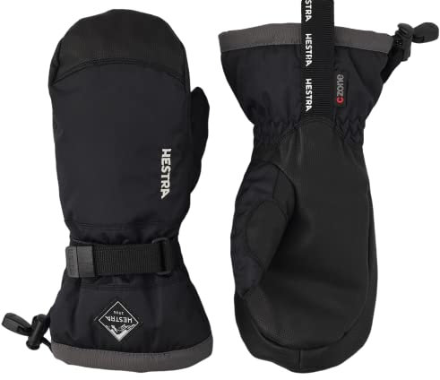 Hestra Youth Gauntlet Wasserdichter CZone Junior/Kinder Fäustling, Schwarz/Drk Grey, 4