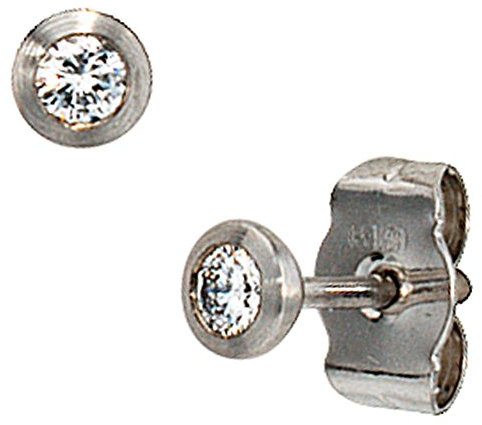 Jobo Damen-Ohrstecker Rund aus 950 Platin mit 2 Diamanten