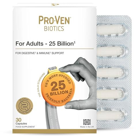 Pro-Ven Probiotics for Adults | Digestive Health & Immune System Support | 25 Billion CFU & Multivitamin Supplement | High-Strength Gut Support | 30 Capsules