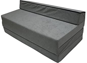 Natalia Spzoo Materasso Pieghevole 200x120 cm - Materasso Ospiti Premium in Schiuma, Fodera Lavabile, Ideale per Camper e Ospiti, Confortevole e Versatile (Gray)