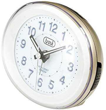 Trevi SL 3052 Orologio al Quarzo con Sveglia con Ampio Quadrante, Suoneria Elettronica, Movimento Silenzioso Sweep, Retroilluminazione e Tasto Snooze, Oro
