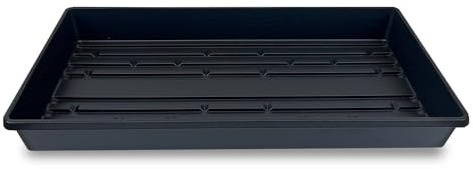 Living Whole Foods 5 Pack of Durable Black Plastic Growing Trays (Without Drain Holes) 21 X 11 X 2 - Flowers, Seedlings, Plants, Wheatgrass, Microgreens & More