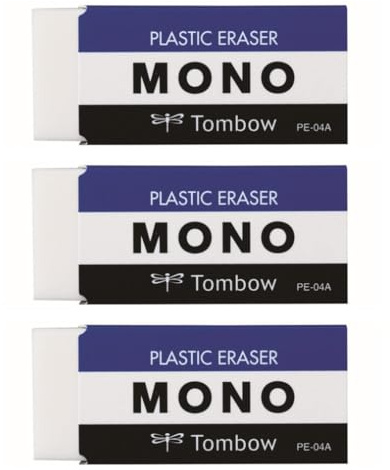 1 X MONO PLASTIC ERASER 3piece pack [JAPAN Import] PE04A