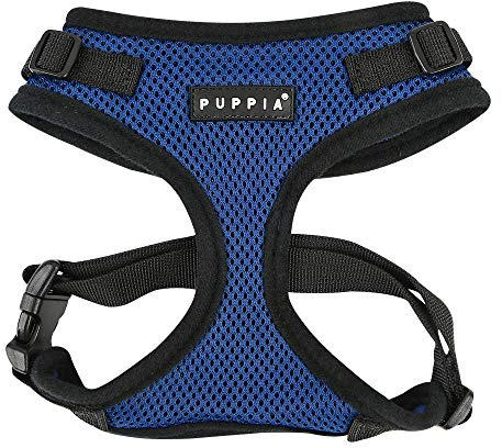 Puppia Authentic RiteFit Harness with Adjustable Neck, Medium, Royal Blue