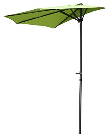 International Caravan Furniture Piece 9-Foot Half Round Wall Hugger Umbrella