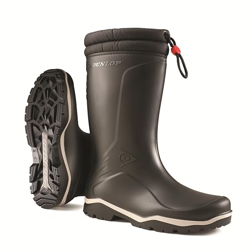 DUNLOP Blizzard - Unisex Winter Safety Insulated Fashion Thermal Boots, Black, Waterproof and Chemical Resistant PVC Wellies with Fur Lining and Traction Outsole for Outdoor Fun - EU36, UK3