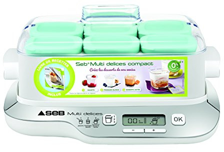 Seb YG6571FR - Yogurtiera compatta, 6 vasetti, colore: metallo/bianco