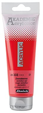 Schmincke - AKADEMIE Acryl color, Zinnoberrot in 120 ml-Tube, 23333012, feine Künstler-Acrylfarbe, brillant, hoch lichtecht und kadmiumfrei, für Acrylmalerei, Mixed Media