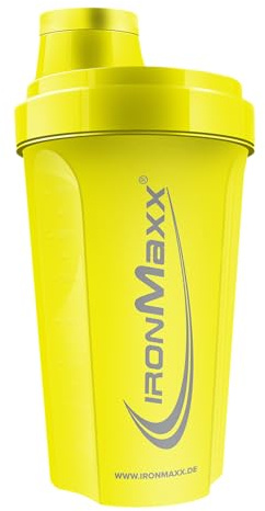 IronMaxx Eiweiß Shaker - 700ml Killer Gelb | Auslaufsicher, Spülmaschinengeeignet, BPA & DEHP-frei | Proteinshaker mit Drehverschluss, Sieb & Mess-Skala