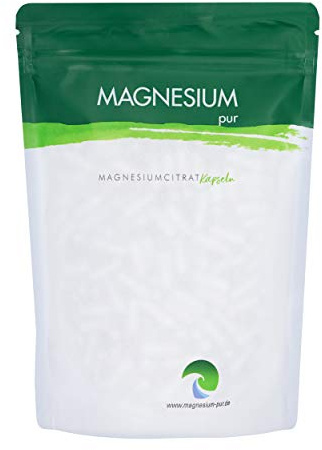 Magnesium-pur Magnesiumcitrat Kapseln vegan 500 Stück Beutel, hochdosiert 620mg Magnesiumcitrat pro Kapsel (1er Pack)