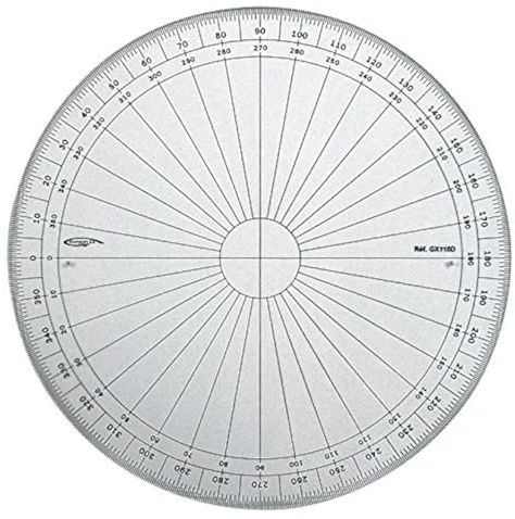 GRAPHOPLEX Rapporteur cercle entier 15cm degrés Transparent