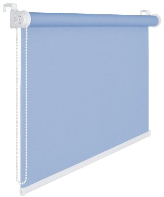 KS Handel 24 FENSTERROLLO 75 cm BREITE 175 cm LANG BLAU HELLBLAU VERDUNKLUNG 50% SICHTSCHUTZROLLO INKL. SEILZUG Fenster Rollo KLEMMROLLO 75x175