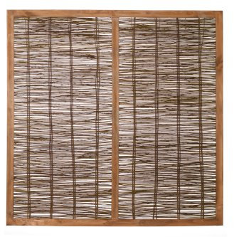 Weidenprofi Sichtschutz, Weidenzaun Modell ELEGANT, Flechtzaun aus Weide, Größe (BxH): 180 x 180 cm