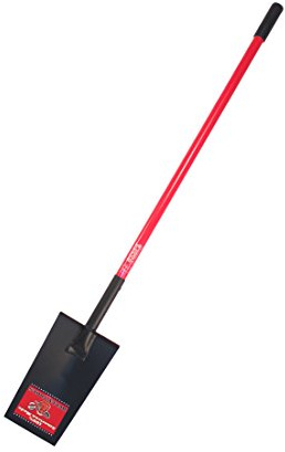 Bully Tools Edging & Planting Spade - Heavy-Duty 12-Gauge Edging Spade with Long Fiberglass Handle for Landscaping, Digging, Transplanting & Tough Soil Work, Flat Shovel - 100% Made in The USA, 58