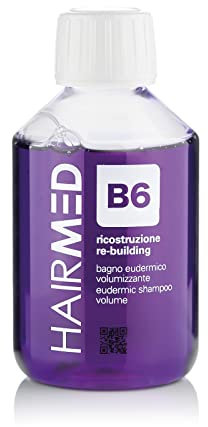 HAIRMED, B6 Shampoo Volumizzante Capelli Fini, Shampoo Keratina, Ristrutturante Capelli Professionale, Cheratina per Capelli 200 ml