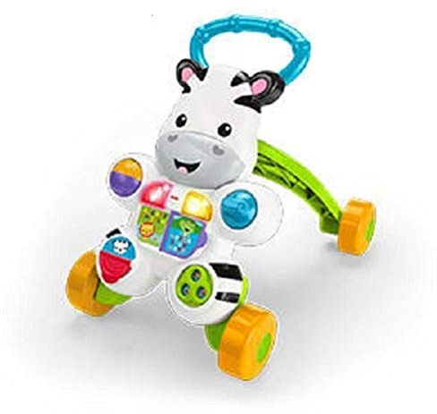 Fisher-Price Lern mit mir - Zebra Lauflernwagen, musikalisches Aktivitäts- und Gehspielzeug mit Lerninhalten, ab 6 Monaten, Version: UK-Englisch, DLF00