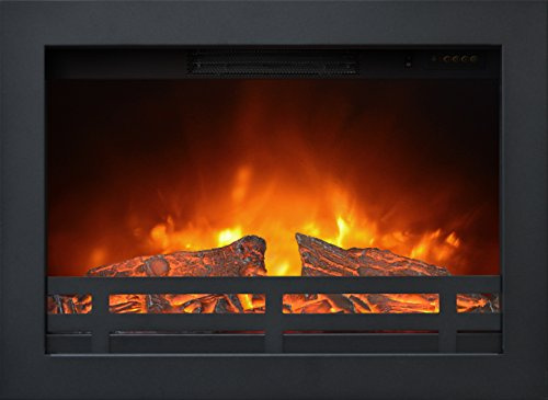 Rubyfires Insert pour cheminée électrique Flandria Puissance 0 – 900 – 1800 W avec commandes avant incassables en plaques de plâtre ou à associer aux cadres Ruby Fires