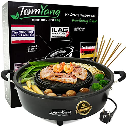 TomYang Hot Pot – The Original Thai Grill & Hot Pot, Electric Thai BBQ Multi Cooker, Swiss Coating, German Design, More than 100 Recipe Videos. Korean food, Hotpot chinese pot, Hot plate, Ramen bowl