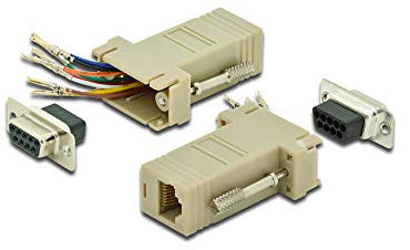 DIGITUS D-Sub 9 zu RJ45 Adapter - Kupplung zur Selbst-Assemblierung - Buchse zu Buchse - RS-232 - RS-485 - PVC-Gehäuse