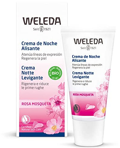 Weleda Crema Notte Levigante Rosa mosqueta, contrasta i primi segni dell'età, con oli di rosa mosqueta ed enotera ed estratti di sedum purpureum, equiseto e mirra (1X30 ml)