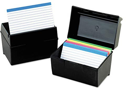 OXFORD PLASTIC INDEX CARD BOX 5X8