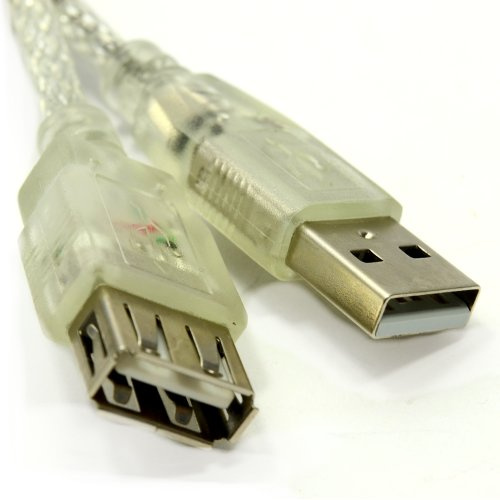 kenable Rallonge USB 2.0 Type A Mâle vers Femelle Transparent avec Ferrite 24AWG 5m