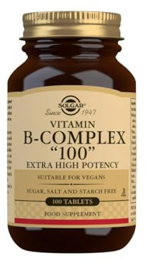 Solgar Vitamin B-Complex 100 Extra High Potency Vegetable Capsules - Pack of 100 - Key Vitamin B Combination - for Increased Energy and Mental Performance - Vegan and Gluten Free