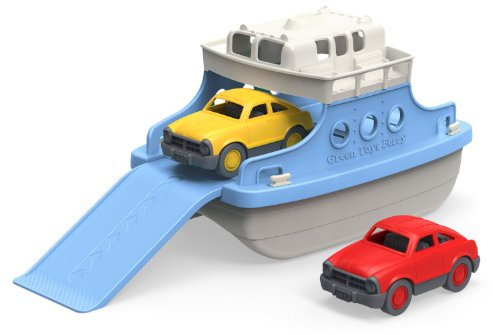 Green Toys 8601038 Fährschiff mit 2 Mini-Autos, Badewannenspielzeug, Spielboot, nachhaltiges Badespielzeug für Kinder ab 3 Jahren