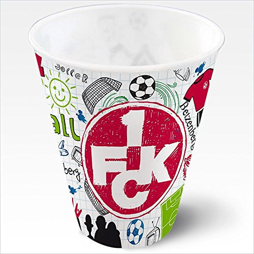 1. FC Kaiserslautern 1. FCK Plastikbecher 2er-Set, Rot, Weiß, Modern, Abstrakt, Irregulär, Kunststoff, Wiederverwendbar, Zuhause, Reise, Kaltgetränke, Heißgetränke, Alle Gelegenheiten