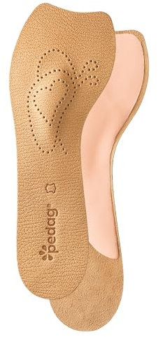 pedag Lady Leder Einlegesohle – extra weiches Polster | ideal für Pumps, High Heels, Ballerinas & offene Schuhe | extra dünn & sicherer Halt mit selbstklebender Sohle | lindert Fußbeschwerden